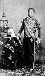 Rei Norodom do Camboja em uniforme militar siamês, 1861